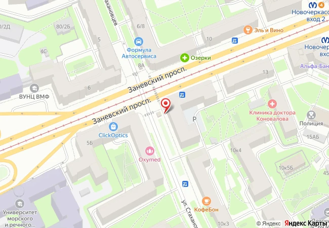 Карта — Заневский проспект, 9/2, Санкт-Петербург